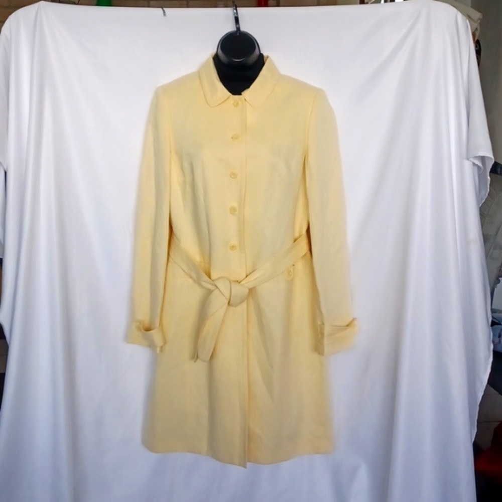 Loft Adorable Sunny Butter Cream Long Trench Coat Size 10, NWT